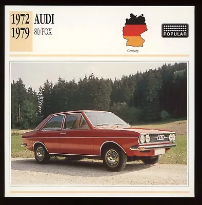 1972 - 1979  Audi  80/Fox Classic Cars Card • $4.95