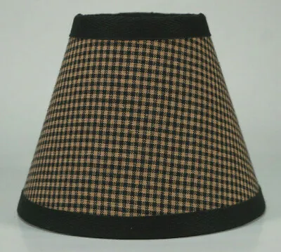 Country Black Mini Check Fabric Chandelier Candle Lampshade Lamp Shade • $12.99