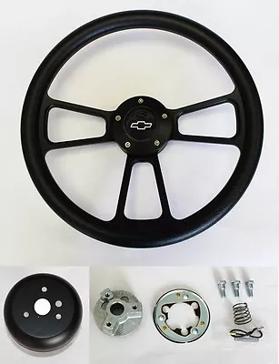 Blazer C10 C20 C30 S10 Chevy Pick Up Steering Wheel Black On Black 14  Chevy Cap • $191.57