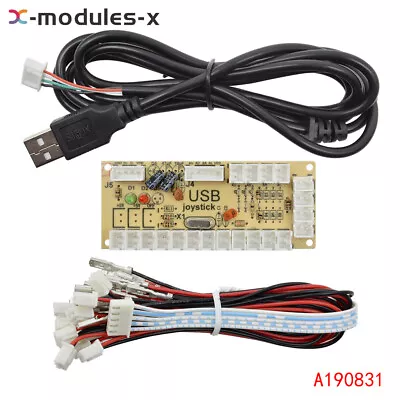 USB Encoder Zero Delay Arcade PC To Joystick MAME 5Pin Sanwa Push Button Cable • $1.99