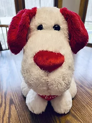 I Love You Plush Dog Stuffed Animal 13” Tall White And Red • $5