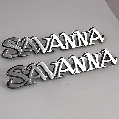 SAVANNA 2x Metal Badges Chrome New For Mazda RX3 RX-3 Rotary Rotor 12A 13B • $89.95