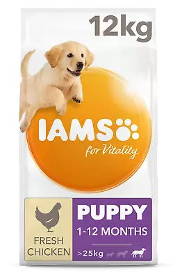 Iams Puppy/Junior Large Breed Chicken Dry Dog Food - 12kg • £38.68