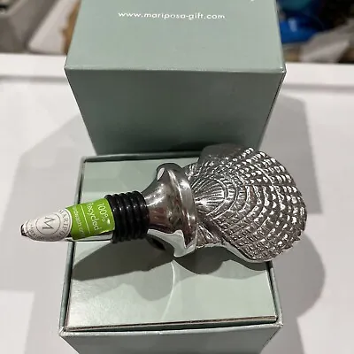 Mariposa Seashell Wine Bottle Stopper Silver Color Barware • $15