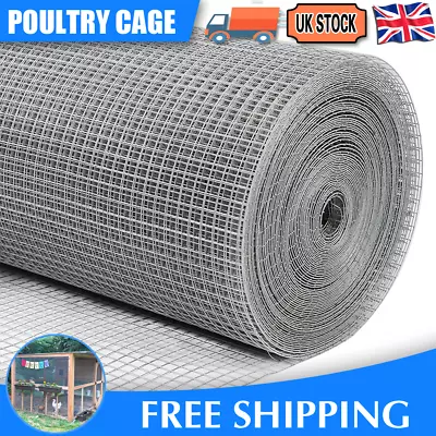 £46.99 • Buy Welded Wire Mesh 1 X1  Galvanised Fence Aviary Rabbit Hutch Chicken Run Coop Pet