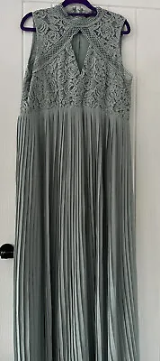 Maternity Sage Green Sleeveless Maxi Dress Size 12 Brand New Bridesmaids Wedding • £20