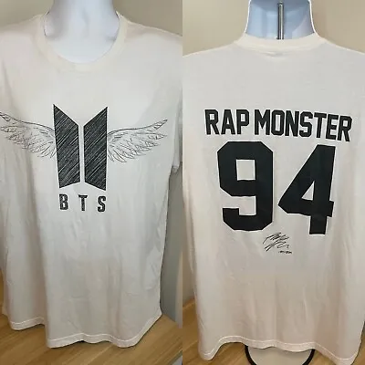 BTS Rap Monster 94 XL White T Shirt K-Pop Kim Nam-joon  • $29.95