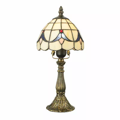 Desk Lamp Table Light Tiffany Style Stained Glass Loft Night Light Beige Blossom • $69.90