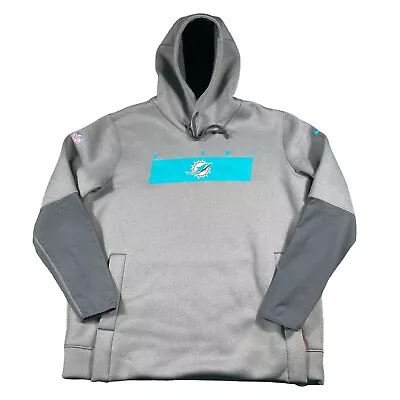 Nike Miami Dolphins Gray/Aqua Block  Hoodie W/ Magnetic Pockets Team Issued XL • $63.99