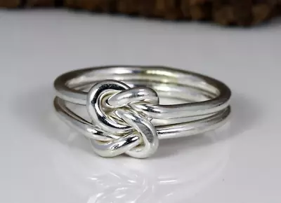Sterling Silver Big Love Knot Ring Mixed Metal Ring Handmade In RINKUCREATION • $11.21