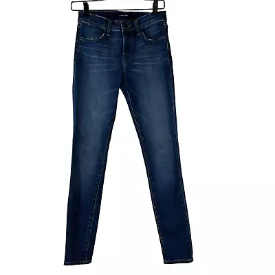 J Brand Womens Skinny Jeans Blue Stretch Dark Wash Mid Rise Zip Pockets Denim 26 • $30.99