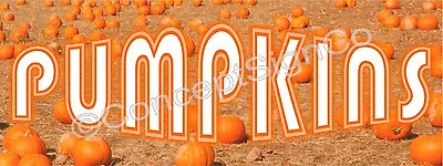 3'x8' PUMPKINS BANNER Outdoor Sign LARGE Fall Harvest Farm Stand Patch Halloween • $68.49