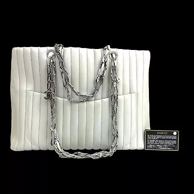 CHANEL Bag Handbag Tote Bag Chain Shoulder Matelasse Coco Mark Green Authentic • £152.46