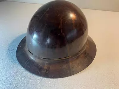 Vintage/antique MSA Skullgard Style - Full Brim Miner Helmet Hard Hat W Leather • $89.99