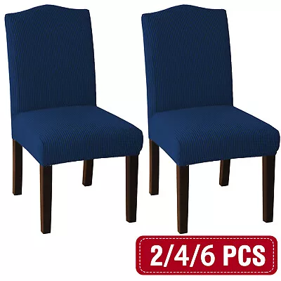 Dining Chair Covers Stretch Jacquard Parson Chair Slip Covers Washable 2/4/6 PCS • $58.49