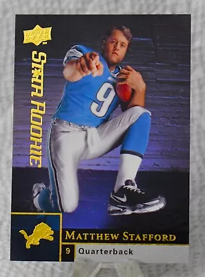 MATTHEW STAFFORD 2009 Upper Deck Football STAR ROOKIE Card Detroit Lions Rams RC • $3.99