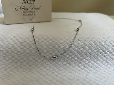 Avon Vintage 1980 Silken Bead Necklace - Silvertone - 15in • $6