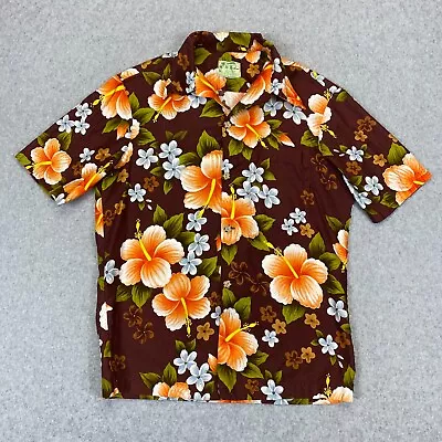 Ui Maikai Shirt Men's Small Red Hibiscus Floral Short Sleeve Button Up Vintage • $77.76