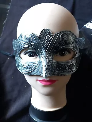 Mens Woman Silver Gothic Masquerade Ball Costume Halloween Christmas Cruise Mask • £4.55