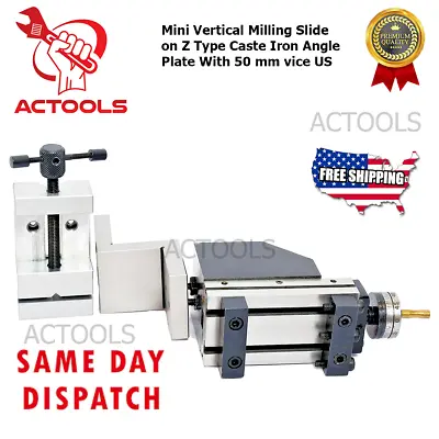 Mini Vertical Milling Slide Z Type Caste Iron Angle Plate With 50mm Vice USA • $132