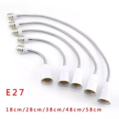 Flexible E27 To E27 Extension Socket Converters Base Wall Holder Led Lamp Light • $3.95