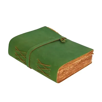 Classic Vintage Leather Bound Journal-Deckle Edges Watercolor Paper Notebook • $19.99