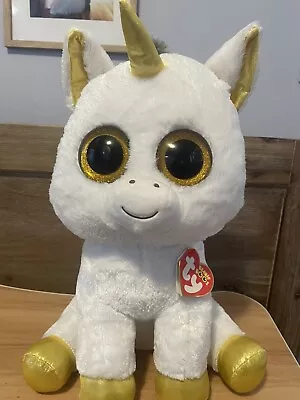 Ty~ Claire’s Exclusive~ Pegasus~ Unicorn Beanie Boo~ Large~ 40cm ~ Rare • $60