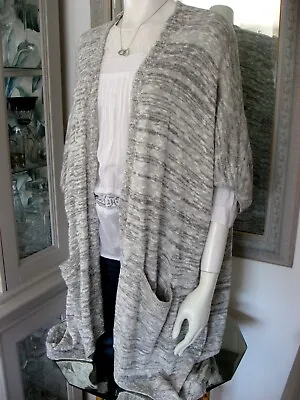 TOPSHOP Grey Marl Layering Cocoon Cardigan Relaxed O/S 6-14 ASOS EXCELLENT! • £12.95