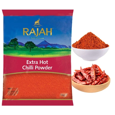 £9.97 • Buy Rajah Extra Hot Chilli Powder, 100% Pure No Artificial Colours Or Additives-1 Kg