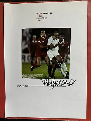 Frank Rijkaard/ AC Milan Signed Picture  • £9.99