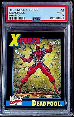 1991 Marvel Impel Deadpool RC Promo #3 X-Force PSA 9 Mint New Grade Hot 🎥🍿 • $89.99