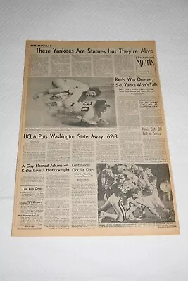 1976 LA Times SPORTS * World Series Game 1 * New York Yankees At Cincinnati Reds • $17.50