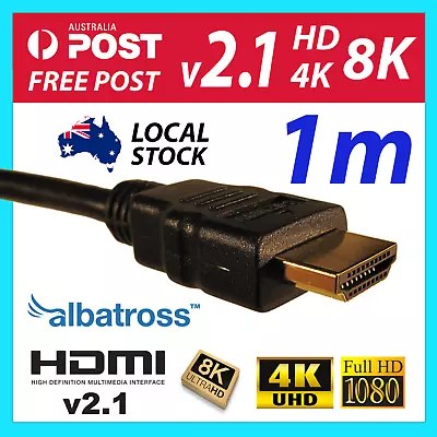 Albatross HDMI Cable 1m V2.1 4K 8K Ultra High Speed With Ethernet ARC HDR 48Gb/s • $7.95