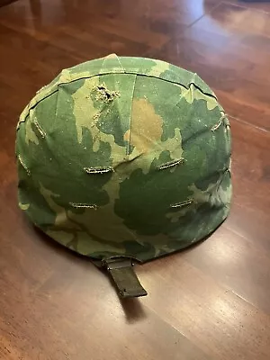 Vintage Army Helmet With Cover WW2? Korea? Vietnam?  Shows Wear • $33