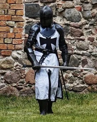 Medieval Black Templar Knight Full Body Set Armour Cosplay Halloween Suit • $398.68