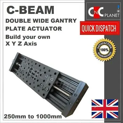 C-beam Long Double Wide Gantry Plate Actuator X Y Z Axis Kit Cnc Router Plasma  • £99.99