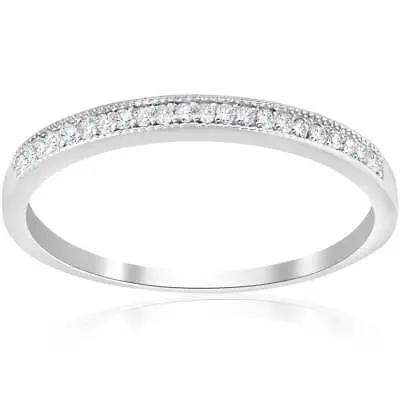 $271.85 • Buy 1/8ct Diamond Wedding Stackable Womens Anniversary Filigree Ring 10K White Gold