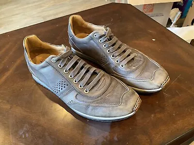 Magnanni Men's Distressed Sneakers Shoes Size 9 Leather Gray • $29.99