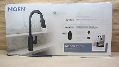 Moen 87270BL MEENA One Handle Pull-Down Sprayer Kitchen Faucet - Matte Black • $84.99