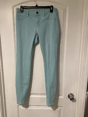 CAbi #322 Womens Skinny Jeans Aqua /Mint Green Stretch Denim Low Rise Size 6 • $18