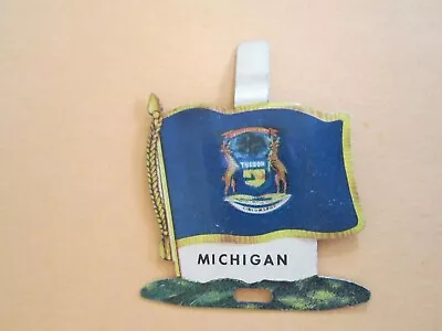 Vintage 1959 ~ MICHIGAN ~ Nabisco Shredded Wheat Advertising  Metal Flag W/Tab • £5.65