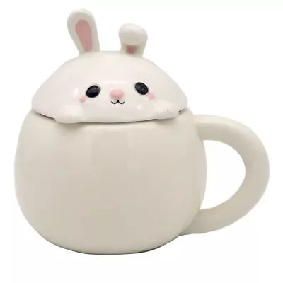 Bunny Rabbit Peeping 3d Coffee Mug Cup With Lid New Gift Box • £9.95