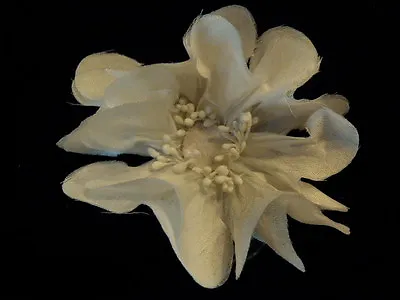 Millinery Flower 3  Snowy White For Hat Wedding Or Hair KZ24 • $9.99