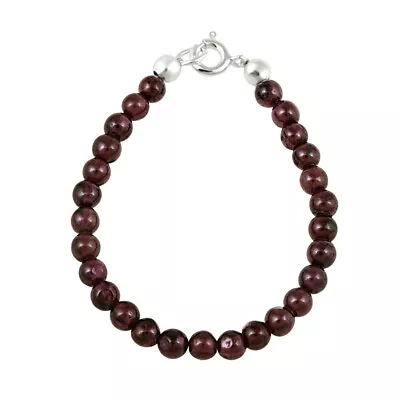 925 Silver Cabochon Garnet Beads Baby Bracelet 4  • $9.99