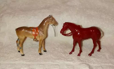 Vintage Miniature Metal Standing Horse Made In USA Figurine 3 1/2  X 3  Lot Of 2 • $14.99