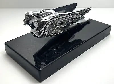 Vintage 1940s Cadillac Flying Lady Chrome Hood Ornament On Marble Base • $199.99