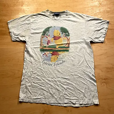Vintage Winnie The Pooh Gray Large 90's VTG Short Sleeve T-Shirt • $10.50