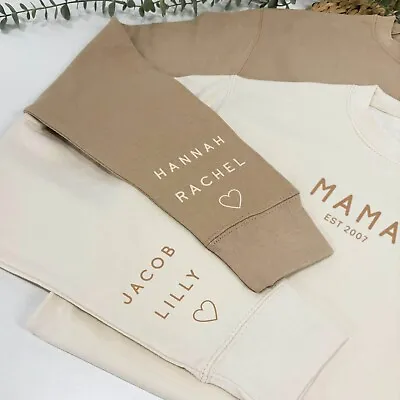 Personalised MAMA Sweatshirt - Kids Names Mum Jumper Gift For Mum Mothers Day • £24.95