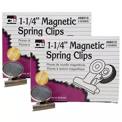Charles Leonard Magnetic Spring Clips 1-1/4  24 Per Box 2 Boxes CHL68512-2... • $40.99