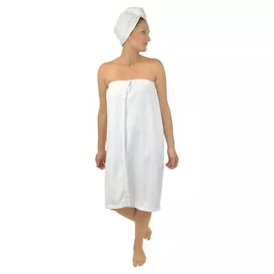 DII 32.5  Modern Style Fabric Shower And Hair Wrap Set In White • $41.99